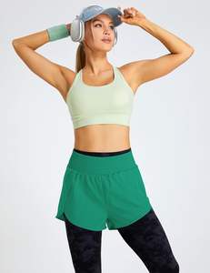 Short femme short athlétique taille haute short élastique imperméable de gymnastique et d'entraînement avec poche pour la course et le sport - Product Image 5