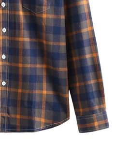 Manufacturer Custom <b>Mens</b> Navy <b>Brown</b> Check Flannel <b>Shirt</b> Button Down Long Sleeve Casual Plaid <b>Shirt</b> Chest Pocket Soft Warm Wear - Product Image 6