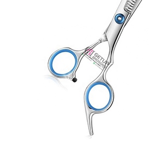 Ciseaux de barbier en argent de haute qualité, acier inoxydable 4Cr13, manche en céramique, ciseaux à effiler pour droitiers, logo personnalisé, beauté - Product Image 3