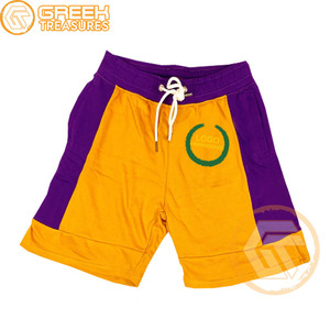Customized Omega Cotton <b>Fleece</b> Embroidered High Street Solid Breathable <b>Shorts</b> for <b>Men</b> Fraternity & Sorority Greek Psi - Product Image 1