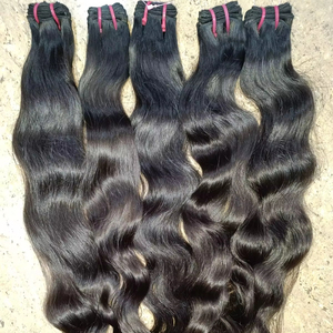 Extensions de cheveux humains vierges Remy indiens non traités de 8 pouces, soyeux et droits, longueur étirée, tissage brut à la machine - Product Image 1