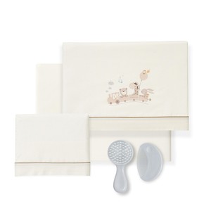 Juego de Sábanas de 3 Piezas con Diseño de Jirafa para Cuna de Bebé, 100% Algodón Tejido con Patrón de Dibujos Animados - Product Image 1