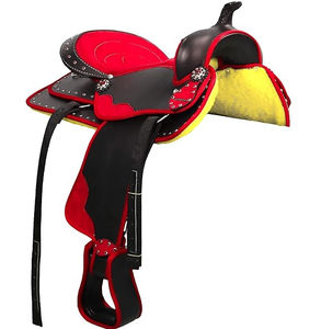 Genuine Leather English Saddle for <b>Horse</b> Riding Western Dressage & Races-Breathable Design Wood Tree <b>Brass</b> Hardware - Product Image 3