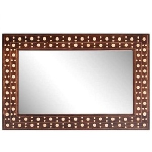 Espejo decorativo con incrustación de hueso negro, diseño Floral, para sala de estar, dormitorio, Oficina - Product Image 3