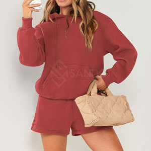 ชุดเสื้อมีฮู้ดสำหรับผู้หญิงชุดเสื้อมีฮู้ดสีทึบดีไซน์ใหม่ - Product Image 2