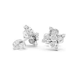 Pendientes de Diamantes de Laboratorio de 0.56 CT con Diseño Floral en Racimo, Claridad VVS-VS EF, Oro de 18KT, 14KT, 10KT y Plata 925, Oro Rosa, Amarillo, Blanco - Product Image 5