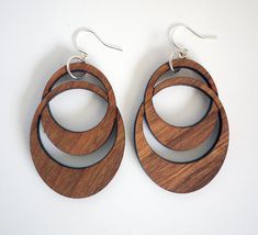 Handmade Angel-Inspired Eco-Friendly Jewelry <b>Interlocking</b> Wooden Pendant <b>Necklace</b> Buffalo Horn Resin Wood Metal Bone Earrings - Product Image 6