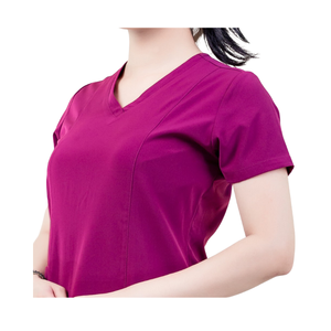 FMF Proveedor Más Alta Calidad Mujeres Médico Scrubs Top Cómodo Hospital Uniforme con absorción de humedad y características frescas - Product Image 4