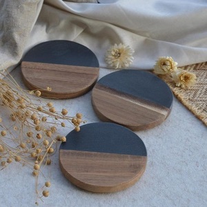 Dessous de verre en bois et résine en bois pour les sous-verres de boissons à domicile Produits artisanaux - Product Image 4