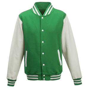 Veste de baseball universitaire unisexe avec manches contrastées Classic College Letterman Bomber Jacket Custom Teamwear - Product Image 3