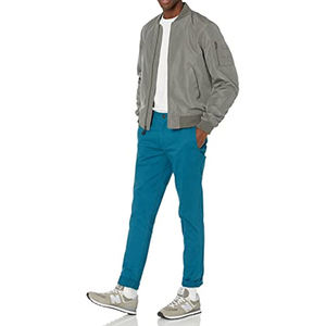 Blouson aviateur en toile léger et décontracté pour hommes, coupe-vent imperméable avec col montant, veste de créateur grande taille pour les golfeurs - Product Image 4