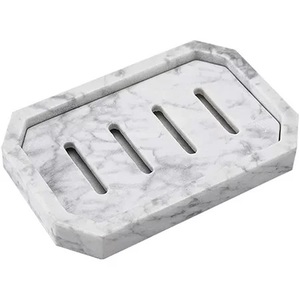 ฐานวางสบู่สี่เหลี่ยมแบบมีกาวในตัว ทำจากหินอ่อนสีขาวบริสุทธิ์ ประดับทองเหลือง อุปกรณ์ตกแต่งห้องน้ำสุดหรู ของขวัญคริสต์มาส ถาดใส่ของใช้ในห้องซักรีด - Product Image 2