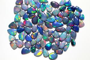 คุณภาพสูงธรรมชาติออสเตรเลียออปเลต์สีดำโอปอล Cabochon เรียบ8x6mm-14x8mm อัญมณีหลวมสำหรับการทำเครื่องประดับ - Product Image 2