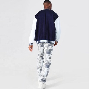 <b>Men's</b> Letterman <b>Jacket</b> <b>for</b> <b>Baseball</b> and University Varsity Stand Collar Winter Design 100% Cotton Plus Size - Product Image 2
