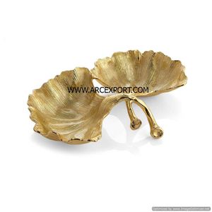 Plateaux de fruits en forme de feuille en aluminium de qualité de luxe Taille personnalisée Décoration fantaisie Bol de service à prix compétitif - Product Image 6