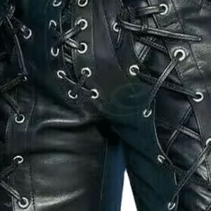 กางเกงหนังผู้ชายโลโก้สั่งทำ ผลิตจากหนังคุณภาพสูง ขายดี กางเกงหนังผู้ชายออกแบบตามสั่ง รับผลิตแบบ OEM - Product Image 6