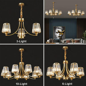 NGHỆ THUẬT LED quạt trần mặt dây chuyền Đèn Chiếu Sáng Đèn chùm vàng sang trọng Mỹ pha lê thủy tinh Trần Mặt dây chuyền treo ánh sáng - Product Image 5