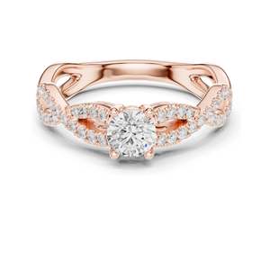 Bague de fiançailles en diamant de laboratoire rond brillant de 0,816 carats pour femmes, clarté VVS-VS EF, or 18 carats, 14 carats, 10 carats et argent 925 rose - Product Image 1