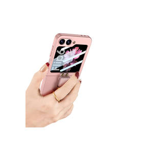 Étui de luxe pour Galaxy Z Flip 6 avec anneau de support, coque de protection en silicone avec initiale Z, étui de téléphone portable en PU inspiré de Samsung INS - Product Image 5