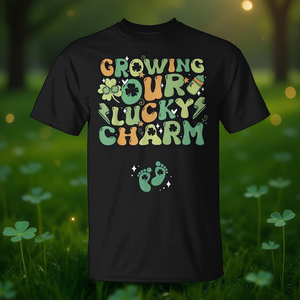 Maglietta per la gravidanza 'Growing Our Lucky Charm' per il giorno di San Patrizio - Product Image 3