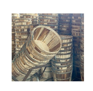 Panier de verger en bois à lamelles fendues de taille OEM déco de ferme rustique pour la pêche conteneur de stockage utilisation de magasin de fruits de mer de supermarché - Product Image 3