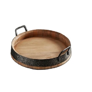 Natural Wooden Serving <b>tray</b> With Metal handle Dinner And Kitchenware Food <b>Tea</b> Coffee Serving Storage <b>Tray</b> Platter Organizing Use - Product Image 4