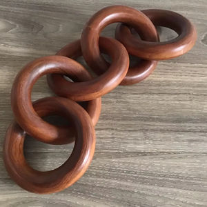 Eslabones Redondos de Madera Pulidos a Mano, Ecológicos, para Decoración del Hogar, Fabricación de Joyería y Adornos - Product Image 1