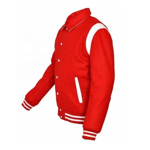 Chaqueta universitaria de béisbol universitaria cómoda transpirable impermeable con cuello levantado de lona bordada OEM 2025 para hombres - Product Image 5