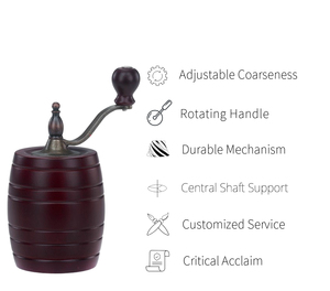 [Holar] ไต้หวันทําด้วยตนเองวินเทจปรับแต่งรูปร่างบาร์เรลโบราณออกแบบเครื่องบดพริกไทยพร้อมที่จับหมุน - Product Image 3