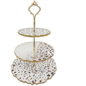 Luxury Style Wedding Birthday Party Celebration <b>Cup</b> <b>Cake</b> Server Stand Rounded Gold Plated Finishing 3 Tier Stand For Weddings - Product Image 2