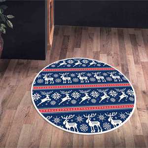 พรมพิมพ์ลายคริสต์มาส ลายกวาง ดีไซน์ทันสมัย สำหรับห้องนั่งเล่น พรมเนื้อนุ่มแบบไม่ทอ - Product Image 2