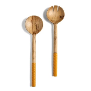 Ensemble de couverts en bois de manguier écologique avec impression émaillée, abordable pour la maison, l'hôtel, le restaurant, les cadeaux d'affaires - Product Image 3
