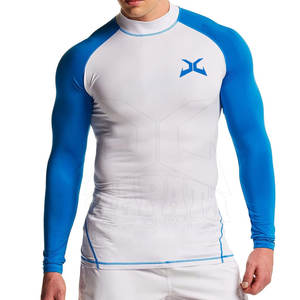 Nuevo estilo para hombre Slim Fit Rash Guard Spandex/poliéster secado rápido ecológico manga completa transpirable ropa de gimnasio gran oferta sólido - Product Image 1
