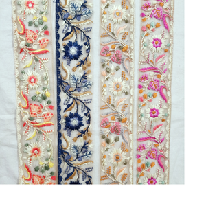 Rubans et lacets brodés à la machine sur mesure pour robes de mariée de 4 couleurs, 1.25 pouces de large - Product Image 2