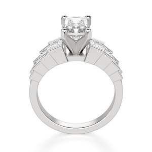 Anillo de compromiso vintage con pavé de corte radiante - Product Image 2