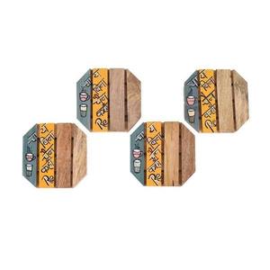 Juego de posavasos de resina de madera Decoración de mesa de estilo rústico Juego de posavasos de madera para hogares modernos - Product Image 3