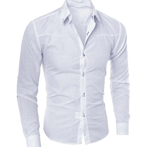 Chemise habillée pour hommes OEM Tissu doux de qualité supérieure confortable Nouveau design avec col montant Respirant et élégant - Product Image 5