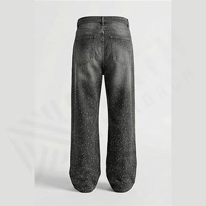 Jeans en denim pour homme, coupe droite, 100% coton, uni, coupe ample, séchage rapide, léger, vente en gros, couleur personnalisée - Product Image 2