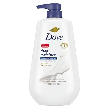 Dove Body Wash avec pompe Deep Moisture pour peaux sèches Nettoyant hydratant pour la peau avec 24hr Renewing MicroMoisture Nourrit