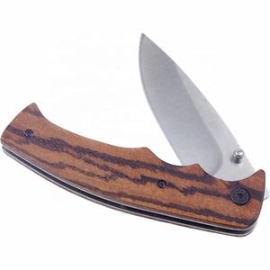 Vente en gros de commandes en vrac personnalisées OEM ODM service en acier inoxydable couteau pliant d'extérieur manche en bois couteau de poche dur et tranchant - Product Image 6