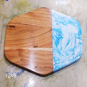 Tabla de cortar de madera y resina de 14 ", superventas, 2025, MOQ bajo, tabla de cortar con logotipo personalizado y diseño de corte en la cocina - Product Image 3