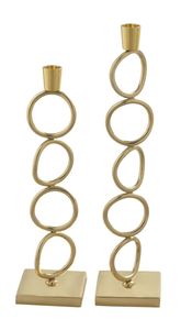 Bougeoir en métal à base carrée avec cadre haut pour un décor élégant Centres de table Événements de fête et configuration d'ambiance de mariage - Product Image 4