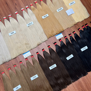 Qualité supérieure!! Fournisseur en gros Cuticule étirée double cheveux vierges en vrac Extensions de cheveux en vrac d'un donneur couleur blanche - Product Image 5