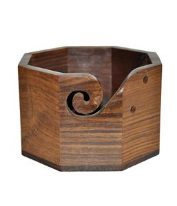 Premium solide dur Rose bois fabriqué en bois Portable octogonal fil porte-bol tricot Crochet 6x6x4 coffret cadeau de noël - Product Image 3