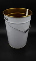 Seau en plastique de qualité supérieure, écologique, 27 L, diamètre 292x445 mm, avec couvercle à anneau de verrouillage - LIMEA-FISMA - pour produits à base d'eau