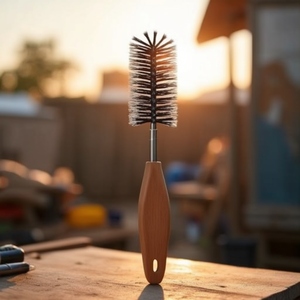 Hand <b>Brush</b> L.290mm 0.35mm Steel Wire Bristles 140mm Length 4-Row 12-LESSMANN - Product Image 3