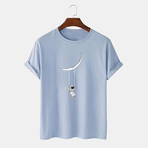 Camiseta de Verano para Hombre de Algodón/Poliéster con Logotipo Frontal, Tejido de Punto, Manga Corta, Diseño Casual, Patrón Liso, Transpirable y Antibolitas - Product Image 1