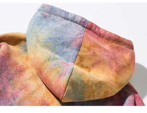 Ventes en gros de sweats à capuche oversize en molleton tie-dye pour hommes et femmes avec broderie personnalisée sur le devant, 100% coton, écologiques, ventes chaudes d'hiver - Product Image 6