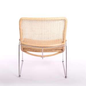 Louise Simple <b>Lounge</b> <b>Chair</b> Aluminum Frame WovenRattan Natural Color Finish Indoor/Outdoor Leisure & Dining Use for Hotels Homes - Product Image 3