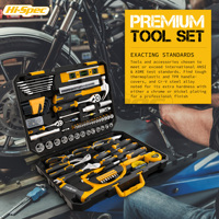 Ensemble d'outils de réparation automobile complet Hi-Spec 122 pièces, en acier au chrome-vanadium, boîte à outils de maintenance pour garage, coffret rigide